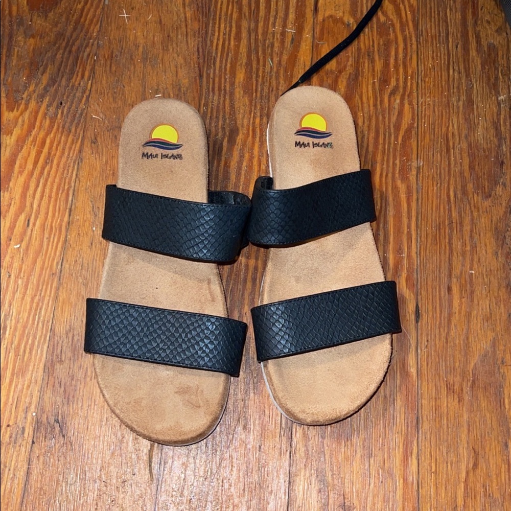 black strap sandals